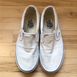 Vans White Slip-On Flats